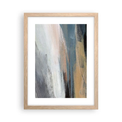 Een poster in een licht eiken lijst - Abstractie: noordelijk landschap - 30x40 cm