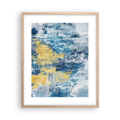 Een poster in een licht eiken lijst - Abstractie vol met weer - 40x50 cm