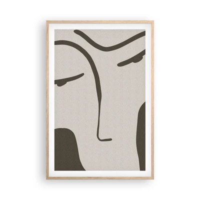 Een poster in een licht eiken lijst - Als een schilderij van Modigliani - 61x91 cm