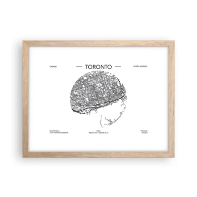 Een poster in een licht eiken lijst - Anatomie van Toronto - 40x30 cm