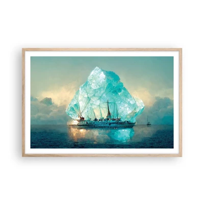 Een poster in een licht eiken lijst - Arctische diamant - 91x61 cm