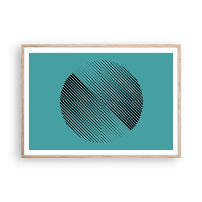 Een poster in een licht eiken lijst - Cirkel – een geometrische variatie - 100x70 cm