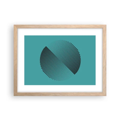 Een poster in een licht eiken lijst - Cirkel – een geometrische variatie - 40x30 cm