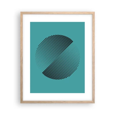 Een poster in een licht eiken lijst - Cirkel – een geometrische variatie - 40x50 cm