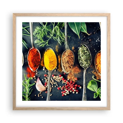 Een poster in een licht eiken lijst - Culinaire magie - 50x50 cm