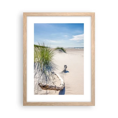 Een poster in een licht eiken lijst - De mooiste zandstrand? Oostzee-strand - 30x40 cm