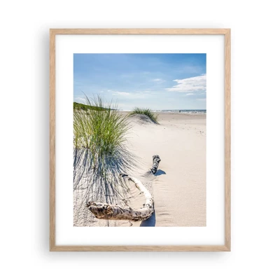 Een poster in een licht eiken lijst - De mooiste zandstrand? Oostzee-strand - 40x50 cm