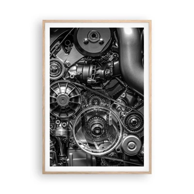 Een poster in een licht eiken lijst - De poëzie van mechanica - 70x100 cm