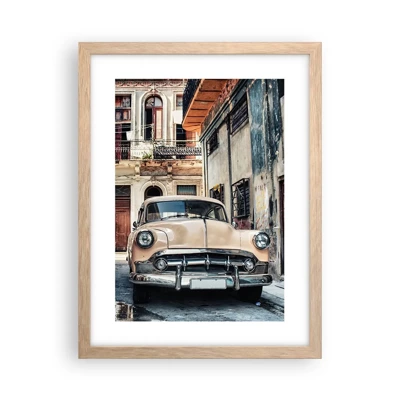 Een poster in een licht eiken lijst - De siësta in Havana - 30x40 cm