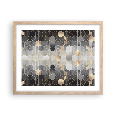 Een poster in een licht eiken lijst - Diamant samenstelling - 50x40 cm