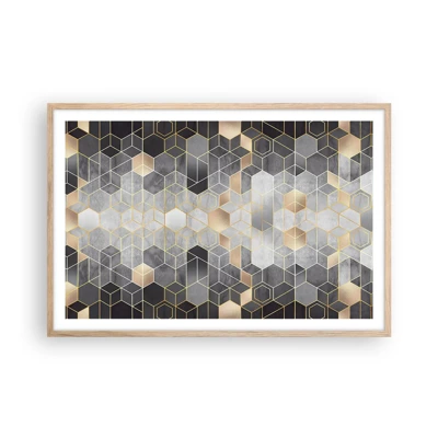 Een poster in een licht eiken lijst - Diamant samenstelling - 91x61 cm