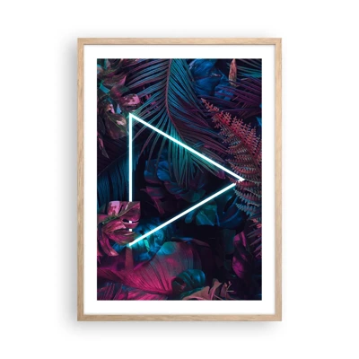 Een poster in een licht eiken lijst - Disco-achtige tuin - 50x70 cm