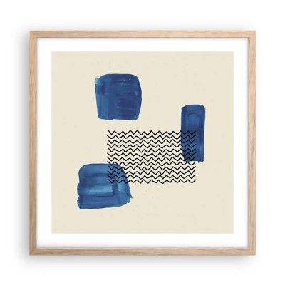 Een poster in een licht eiken lijst - Een abstract kwartet - 50x50 cm