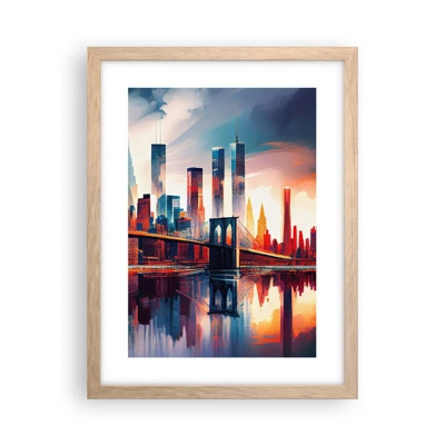 Een poster in een licht eiken lijst - Een droomachtig New York - 30x40 cm