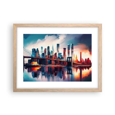 Een poster in een licht eiken lijst - Een droomachtig New York - 40x30 cm