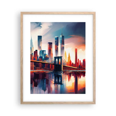 Een poster in een licht eiken lijst - Een droomachtig New York - 40x50 cm