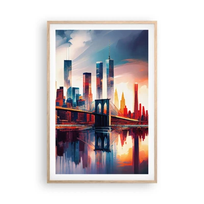 Een poster in een licht eiken lijst - Een droomachtig New York - 61x91 cm