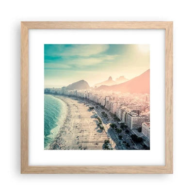 Een poster in een licht eiken lijst - Eeuwige vakantie in Rio - 30x30 cm