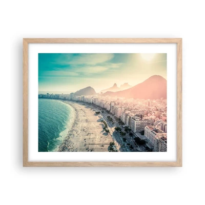 Een poster in een licht eiken lijst - Eeuwige vakantie in Rio - 50x40 cm