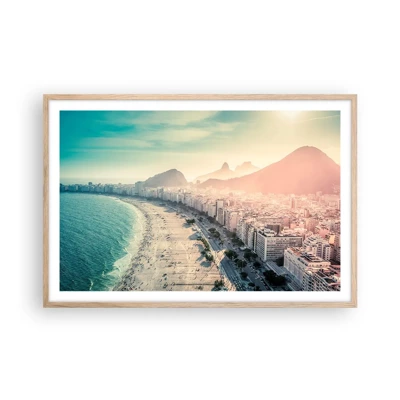 Een poster in een licht eiken lijst - Eeuwige vakantie in Rio - 91x61 cm