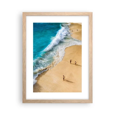 Een poster in een licht eiken lijst - En dan de zon, het strand… - 30x40 cm