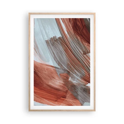 Een poster in een licht eiken lijst - Herfst en winderige abstractie - 61x91 cm