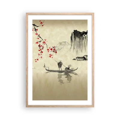 Een poster in een licht eiken lijst - In het land van de bloeiende kersenbomen - 50x70 cm