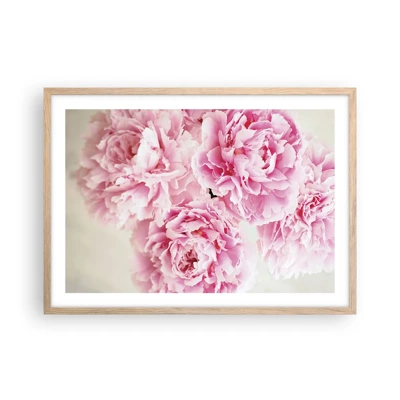 Een poster in een licht eiken lijst - In roze glamour - 70x50 cm