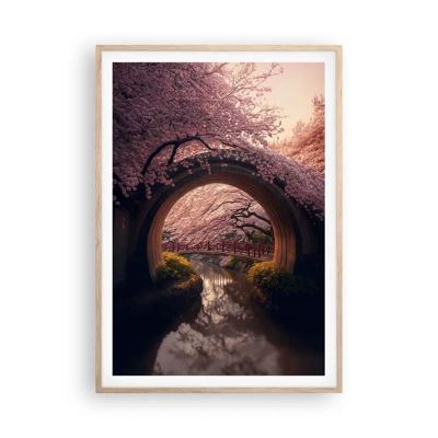 Een poster in een licht eiken lijst - Japanse lente - 70x100 cm