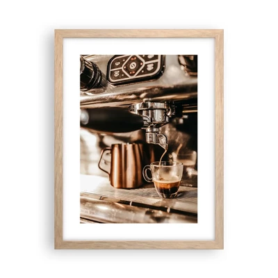 Een poster in een licht eiken lijst - Koffie gloed - 30x40 cm