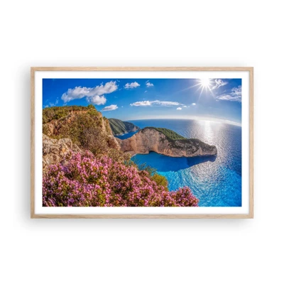 Een poster in een licht eiken lijst - Mijn geweldige Griekse vakantie - 91x61 cm