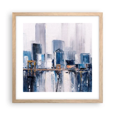 Een poster in een licht eiken lijst - New Yorkse impressie - 40x40 cm