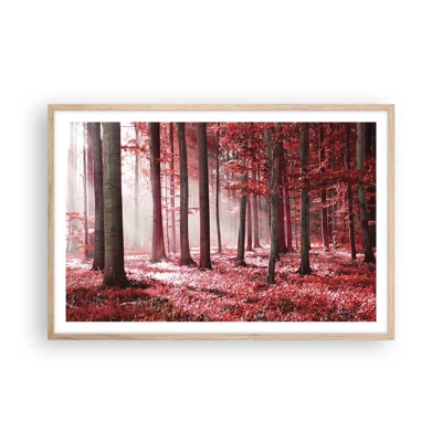 Een poster in een licht eiken lijst - Rood is net zo mooi - 91x61 cm