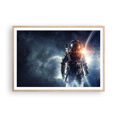 Een poster in een licht eiken lijst - Ruimte avontuur - 100x70 cm