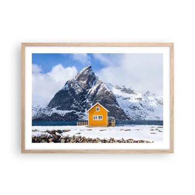 Een poster in een licht eiken lijst - Scandinavische vakanties - 70x50 cm