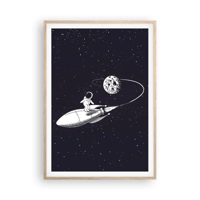 Een poster in een licht eiken lijst - Spacesurfer - 70x100 cm