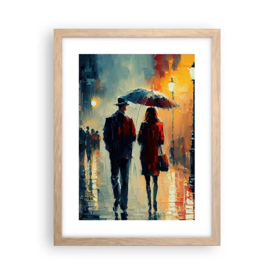 Een poster in een licht eiken lijst - Stedelijk love strory - 30x40 cm