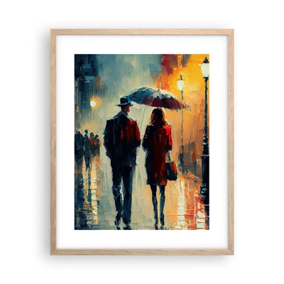 Een poster in een licht eiken lijst - Stedelijk love strory - 40x50 cm