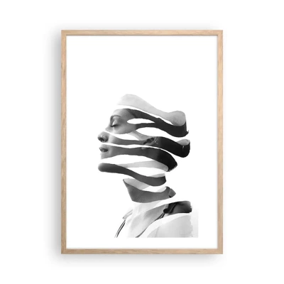 Een poster in een licht eiken lijst - Surrealistisch portret - 50x70 cm