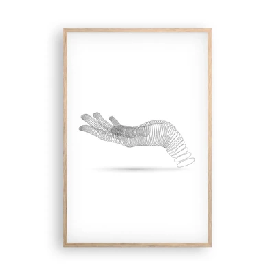 Een poster in een licht eiken lijst - Veerkrachtige hand - 61x91 cm