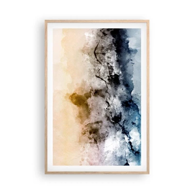Een poster in een licht eiken lijst - Verdronken in een wolk van mist - 61x91 cm