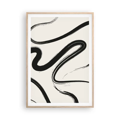 Een poster in een licht eiken lijst - Zwart-wit eigenzinnigheid - 70x100 cm