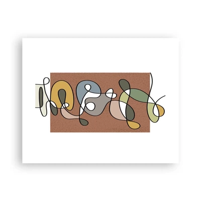 Poster - Abstractie die het glimlachen waard is - 50x40 cm