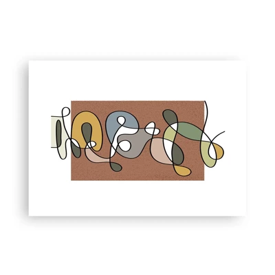 Poster - Abstractie die het glimlachen waard is - 70x50 cm