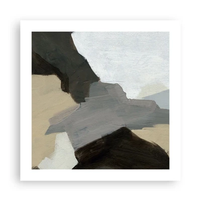Poster - Abstractie: het kruispunt van grijs - 50x50 cm