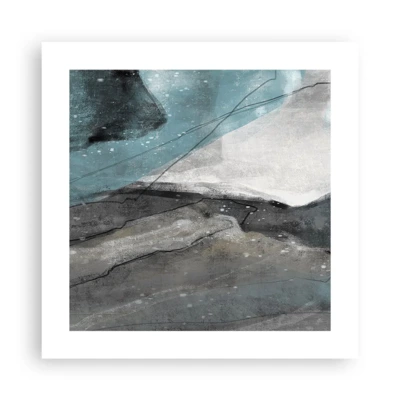 Poster - Abstractie: rotsen en ijs - 40x40 cm
