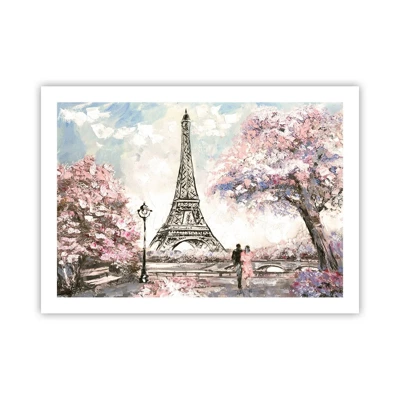 Poster - Aprilwandeling door Parijs - 70x50 cm
