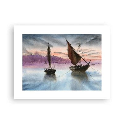 Poster - Avond in de haven - 40x30 cm