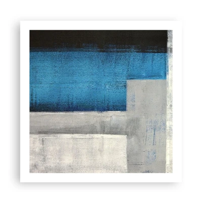 Poster - Een poëtische compositie van grijs en blauw - 60x60 cm