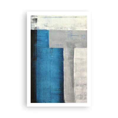 Poster - Een poëtische compositie van grijs en blauw - 61x91 cm